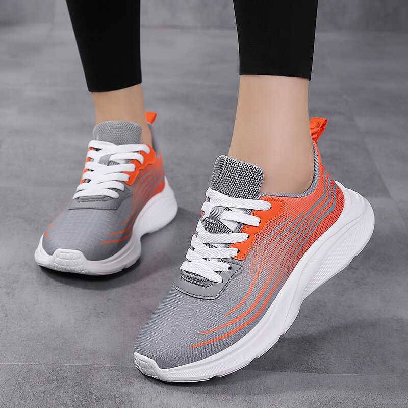 احذية الجري الجديدة تنفس أحذية رياضية ماركة أحذية رياضية غير رسمية 2021 في الهواء الطلق ضوء الدانتيل متابعة اللياقة البدنية أحذية نسائية LZ-9029