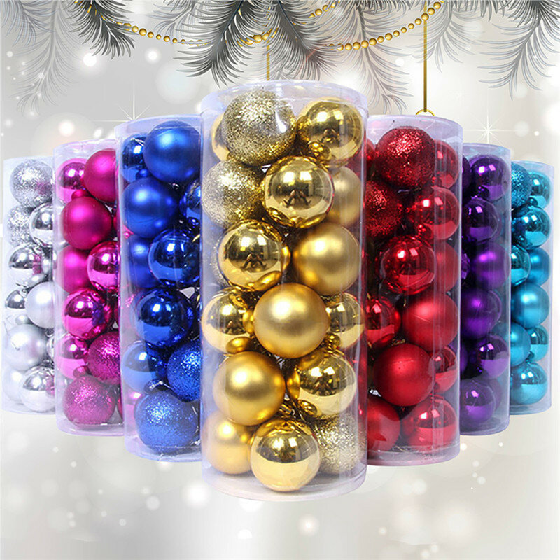 1 caixa de bolas de natal ornamentos árvore de natal bola natal pendurado árvore pingentes casa decoração festa 2023 ano novo presente noel navidad