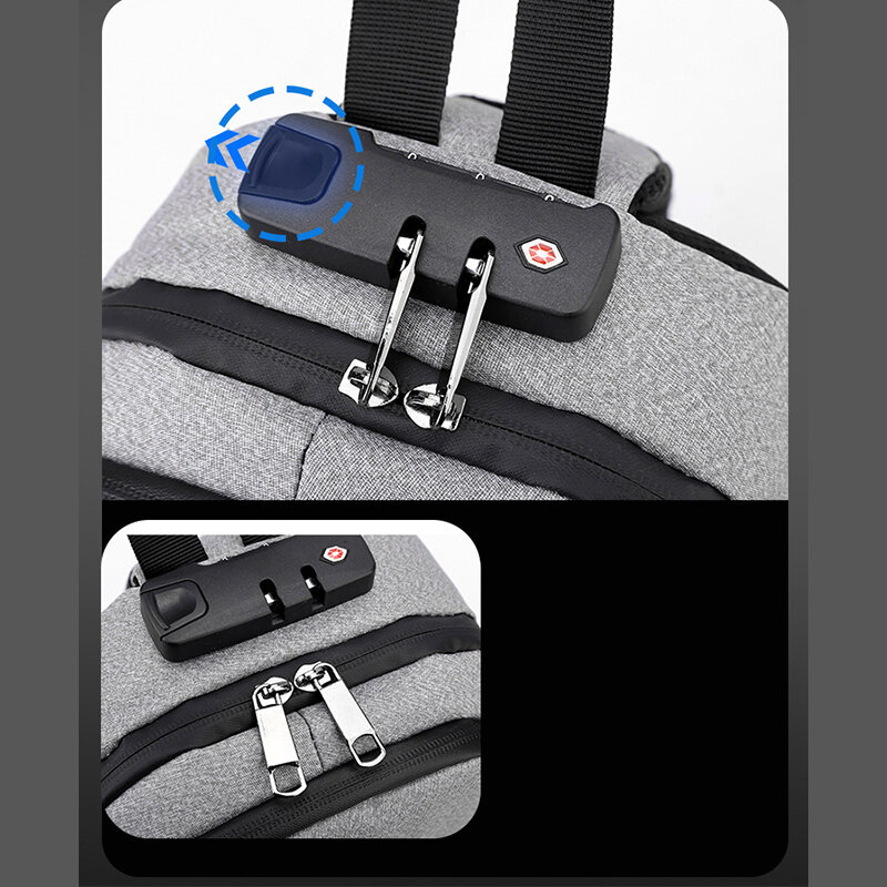 Bolso de hombro multifunción con USB para hombre y mujer, morral de viaje resistente al agua, bandolera cruzada, bolso de pecho para hombre y mujer
