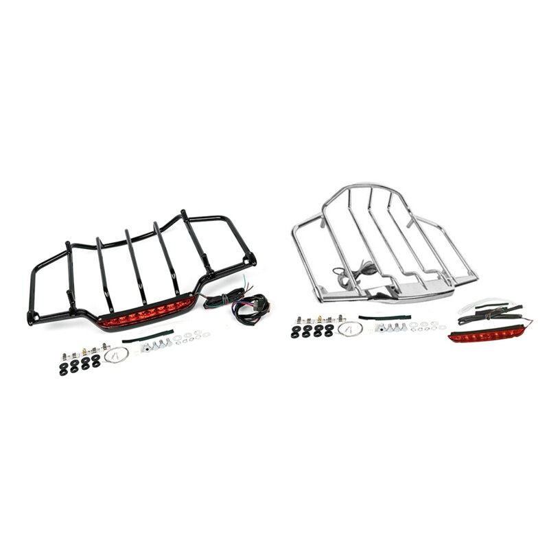 Motorcycle Luggage Rack With LED Light For  Touring Tour Pak Road King Electra Glide Road Glide 1993-2013