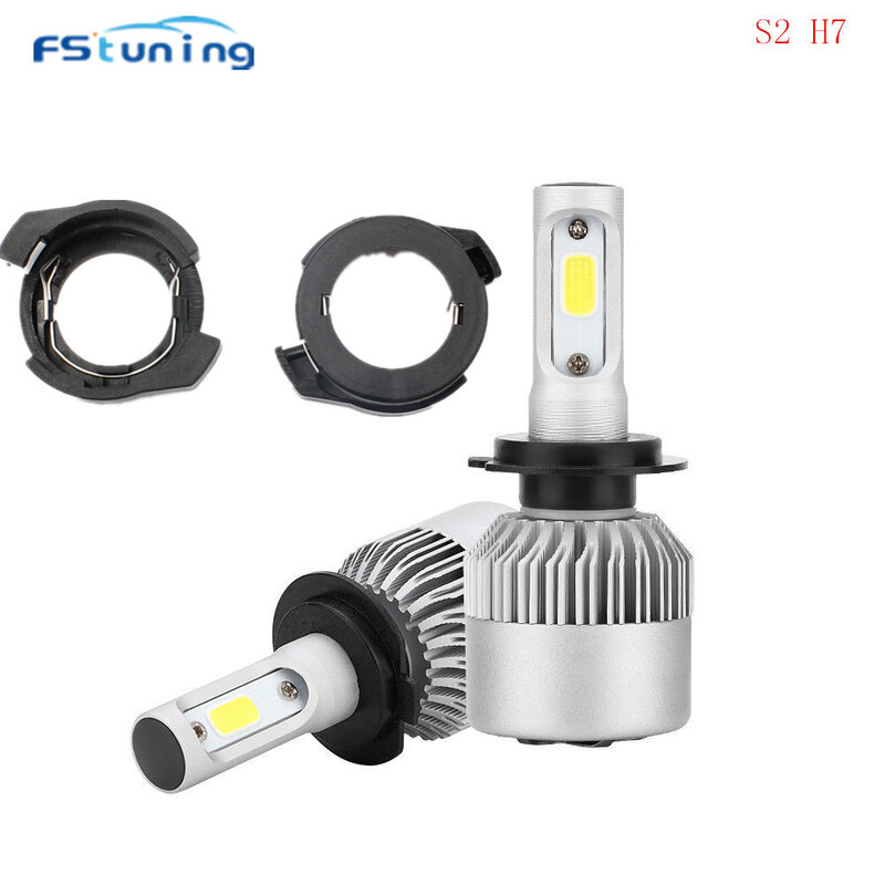 Ampoules de phares LED avec porte-ampoule et adaptateur, pour Ford KUGA, VW Passat B6, S2 72w H7
