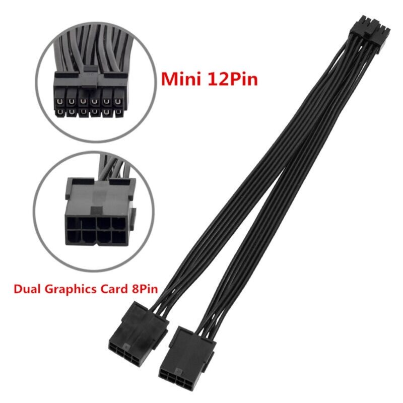 H4GA 12Pin GPU Adapter Line Mini 12Pin Male to 2x 8pin Female Graphics Video Card Cable 12pin to 6+2Pin 6PI for RTX3080 RTX30