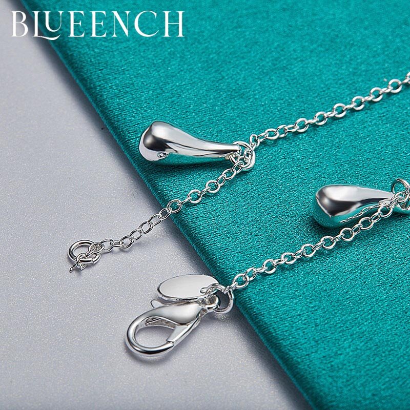Blueench Gelang Waterdrop Perak Murni 925 untuk Perhiasan Tren Mode Pesta Tanggal Wanita