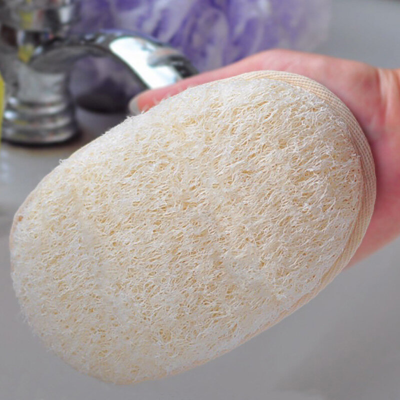 Natural Loofah Body Scrubber Exfoliating Bath Ball Towel Body Clean Shower Brush Soft Body Scrubbing Massage Brush Pad Reusable