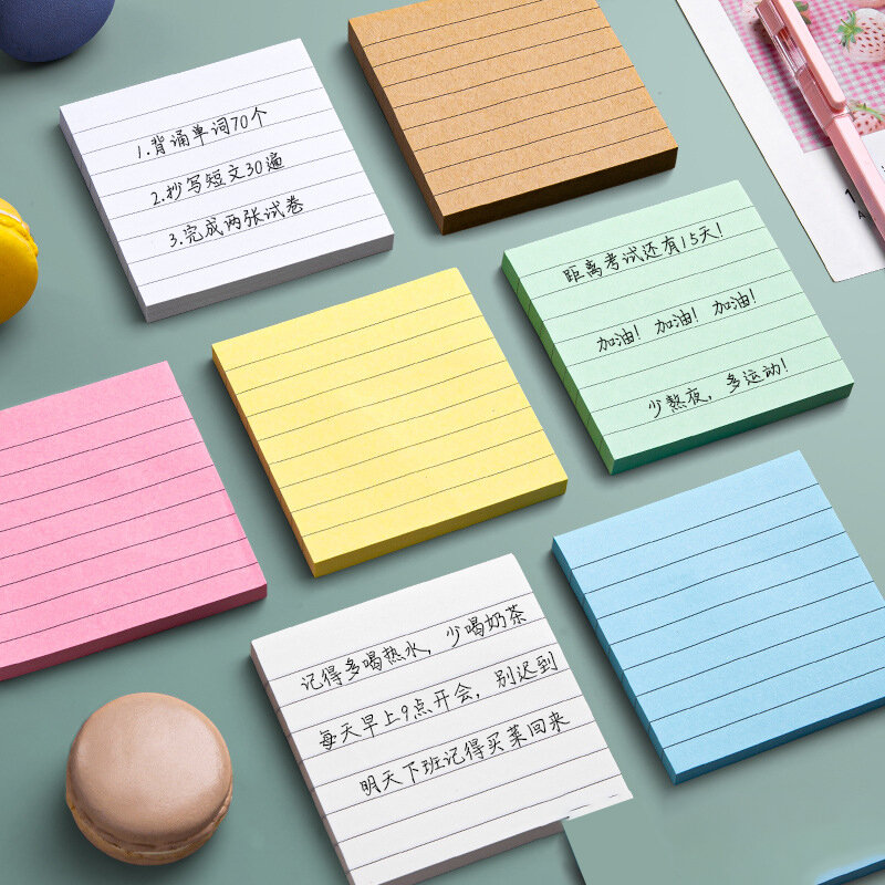 Horizontal Stripes Sticky Notes Memo Pad Sticky Notes Marker Memo Sticker Office School Memo Pad Cute Planner Notepad