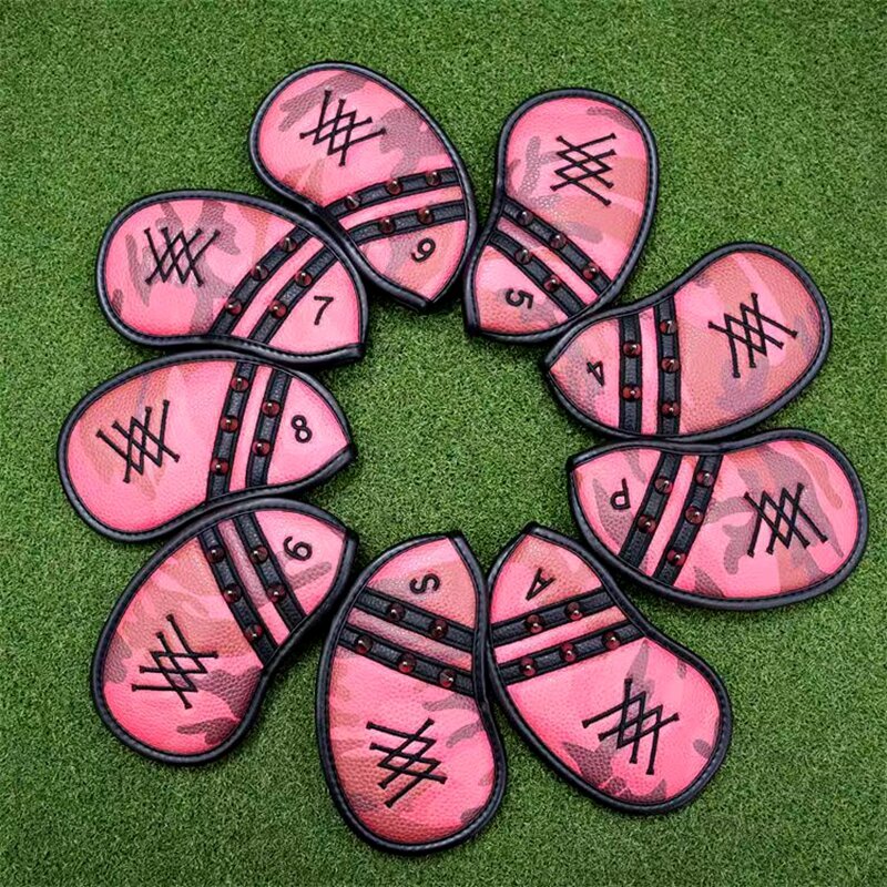 Golf Iron Head Cover ANEW New Style Rivet PU Fashion Golf Iron Cover 4-P 9 Pcs Rainproof And Dustproof Free Shipping