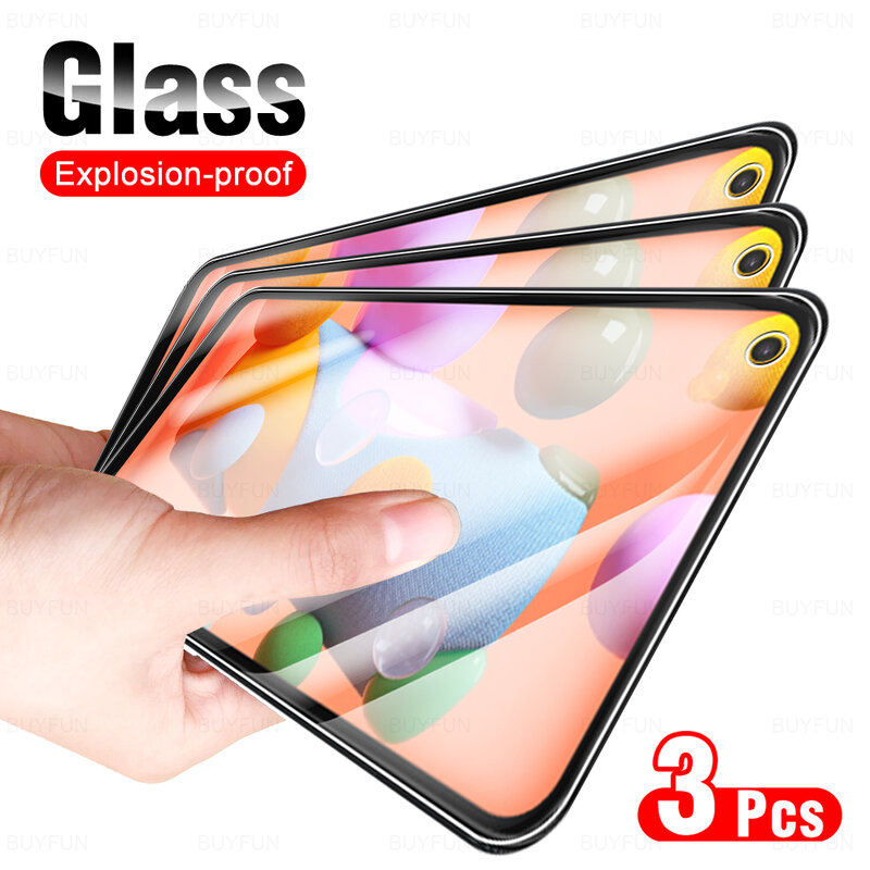 Protector de pantalla de vidrio templado para móvil, cubierta completa para Samsung Galaxy A11, A12, A13, 4G, 5G, A10s, A20e, A21s, A22, A23, A30s, A31, A32, A33, 3 unidades