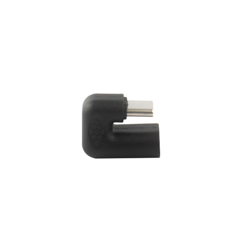 Adaptor konverter USB-C untuk ponsel pintar, 180 derajat USB sudut kanan USB 3.1 Tipe C laki-laki ke Perempuan