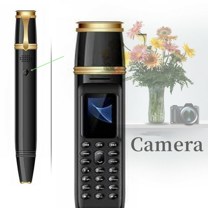 Миниатюрный Сотовый Телефон BM111 с ручкой, 1800 мАч, миниатюрный экран 0,06 дюйма, GSM, две SIM-карты, камера, Bluetooth, номеронабиратель, мобильные телеф...