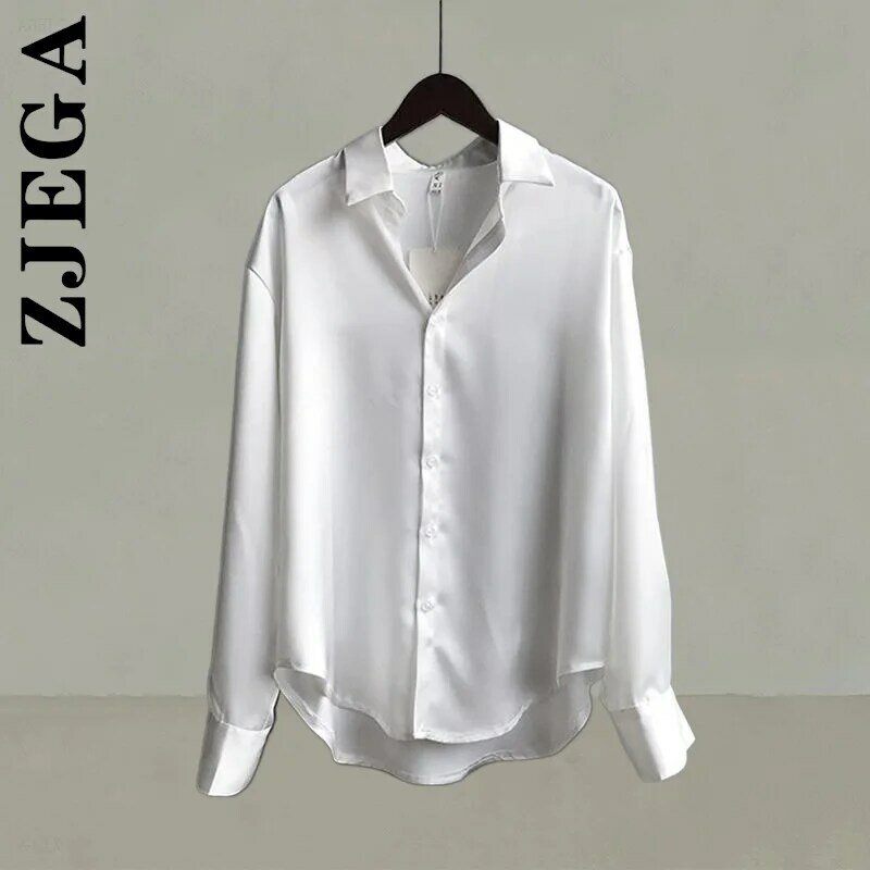 Zjega – chemise de Style coréen pour femmes, haut de soirée, Slim, décontracté, rétro, ample