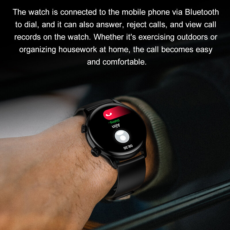 Rollstimi – montre connectée NFC pour hommes, écran AMOLED, déverrouillage par mot de passe, appel Bluetooth, affichage permanent de l'heure, musique locale, nouvelle collection