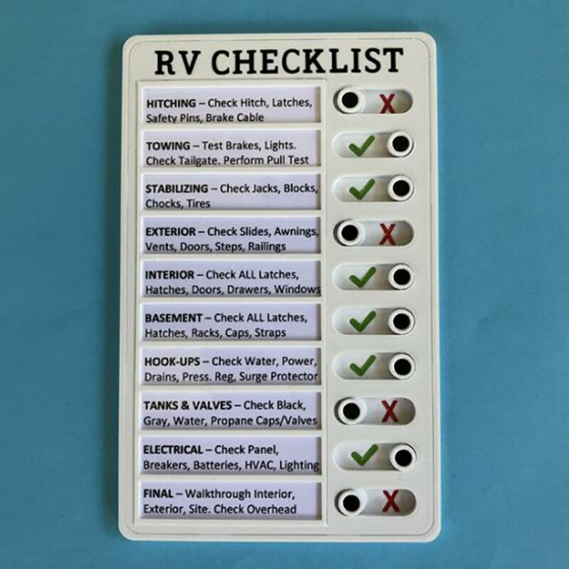 1pcs Memo Plastic Board Chore Chart Reusable RV Checklist Memo plastic board Office message check list Memo