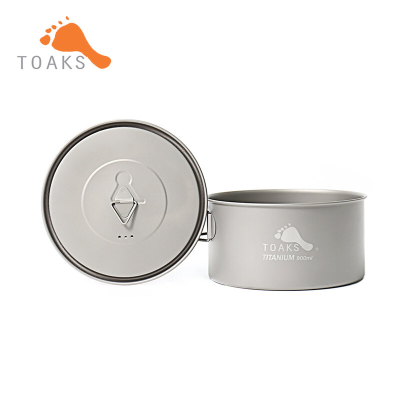 Посуда из чистого титана для кемпинга TOAKS, посуда для отдыха на открытом воздухе, может использоваться в качестве чашек, мисок и сковородок, 900 мл, 104 г