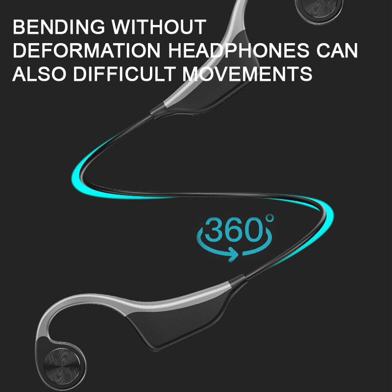 Adzuki bean Sport cuffie Wireless conduzione ossea reale auricolare Bluetooth con scheda di memoria cuffie HIFI musica da corsa auricolari