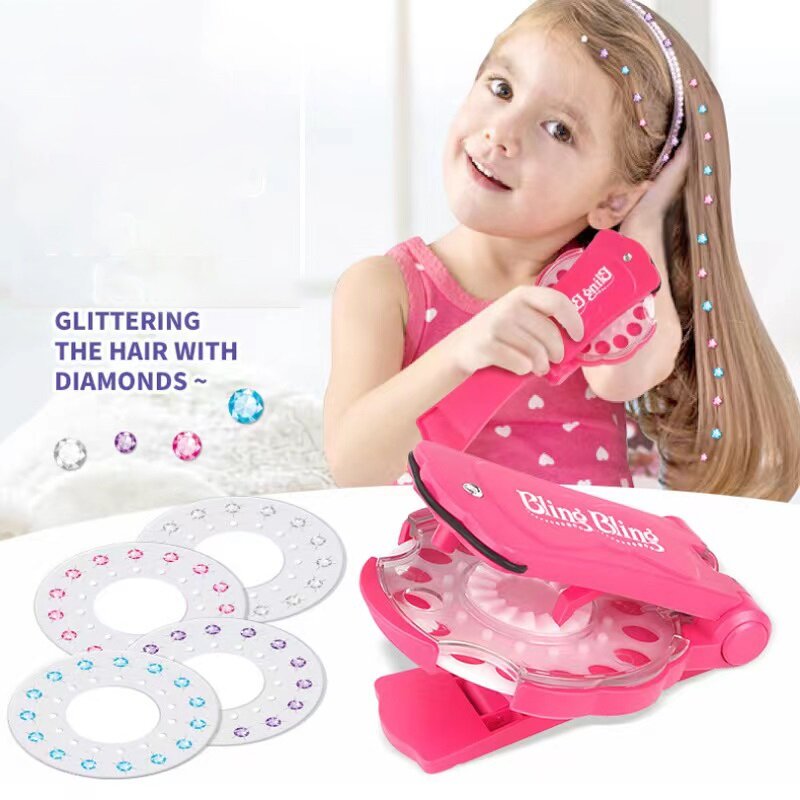 Criança 180 pçs pedra preciosa blingers para o cabelo conjunto de luxo remendo fingir brinquedo gem recarga conjunto diy menina beleza estilo ferramenta brinquedo diamante presente