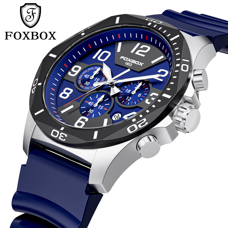 LIGE nowy Casual Sport Chronograph zegarki męskie pasek silikonowy zegarek wodoodporny duża tarcza kwarcowy zegar z Luminous + Box