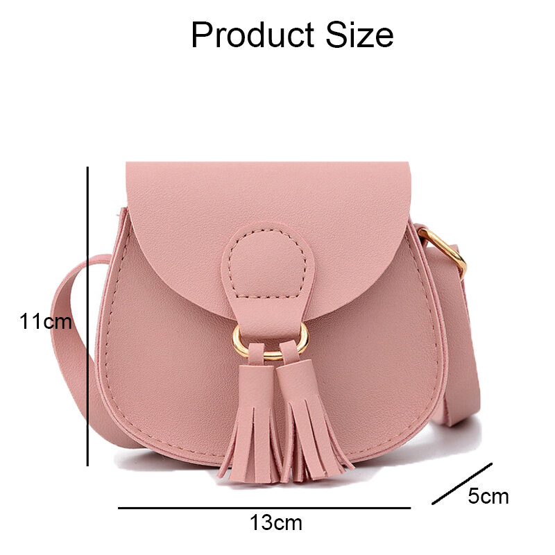 Aksesori Putri Mini tas tangan dompet koin anak-anak tas selempang bayi rumbai lucu tas bahu kecil anak-anak kulit PU