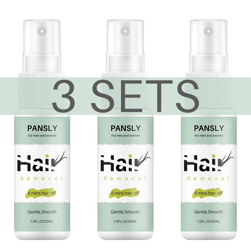 3 Kits Professional Fast Hair Removal And Stop Growth Inhibitor Spray Sets Painess Non-Irritating Smooth Your Skin For Women Men