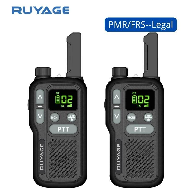 Ruyage-Mini Walkie Talkie recarregável, rádio bidirecional portátil para caça, longo alcance, PTT, PMR446, Q18, 1 ou 2 pcs