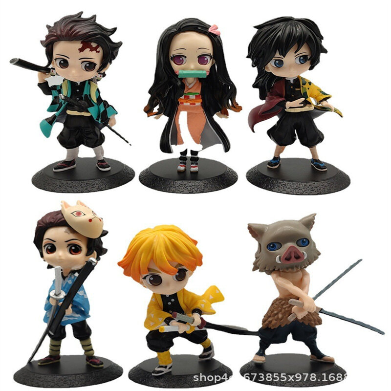 Figuras de acción de Demon Slayer de 16 CM para niños, juguetes de modelos de adornos, Kamado, Tanjirou, Nezuko, Agatsuma, Zenitsu, Kochou, Shinobu