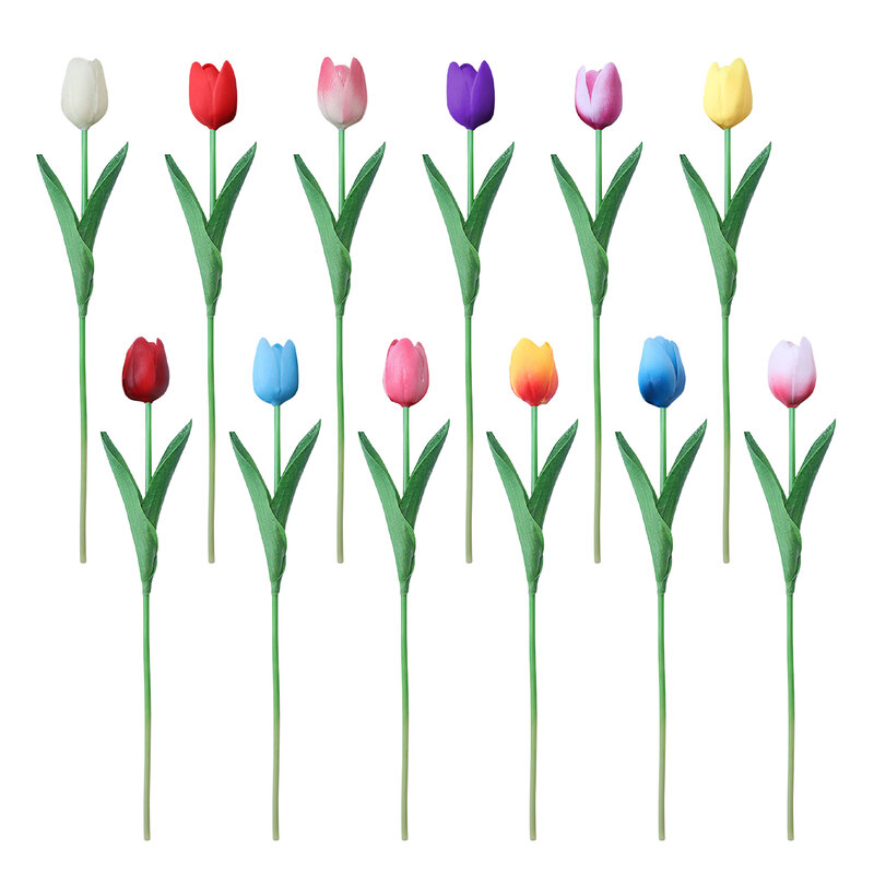 Flores artificiales de tulipanes de jardín, ramo de tulipanes de tacto Real, decoración de boda para el hogar, flor falsa, 1 pieza
