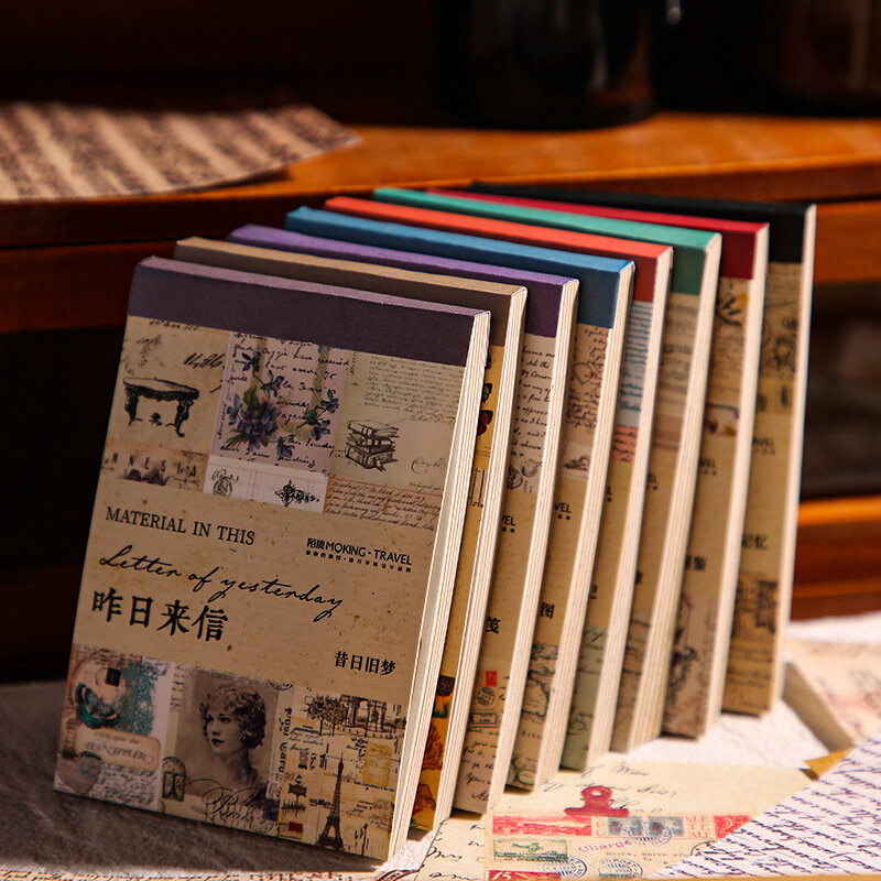Bloc de notas Retro con letras de la serie de ayer, pegatinas de papel para diario, álbum de recortes, papelería escolar y de oficina, 60 hojas por paquete