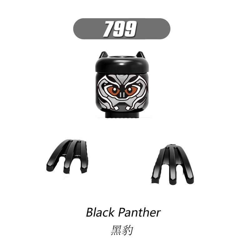 X0184 (799-806) bloco de construção mini figura conjunto blocos de construção super-herói pantera negra série brinquedos educativos bloco