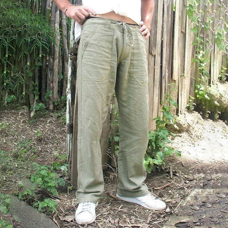 Celana Panjang Lurus Warna Solid Desain Polos Pria Trendi Bahan Peledak Celana Olahraga Kasual Fashion Celana Kolor Longgar Lebar Kaki