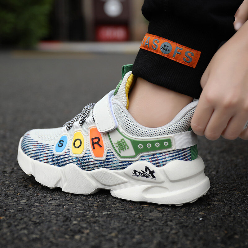 Легкие кроссовки для мальчиков и девочек, модная дышащая Спортивная обувь для бега и отдыха на осень, 2022