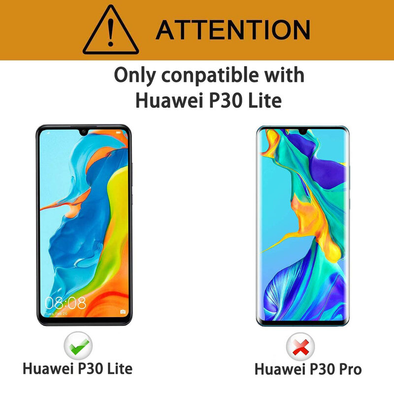 2/4 Buah Kaca Tempered untuk Huawei P30 Lite 0.33Mm Tinggi Auminum Pelindung Layar Kaca Film