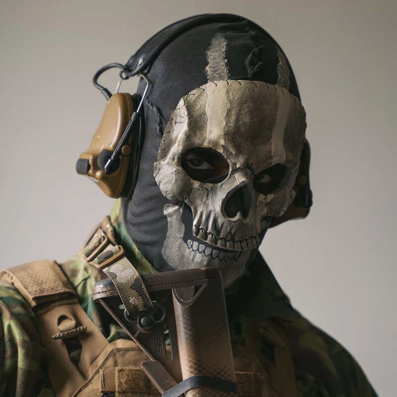 Mwii crânio máscara facial 2022 cod cosplay máscara fantasma airsoft tático capacete da motocicleta crânio máscara completa