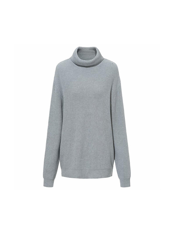 Suéter de cuello alto para mujer, Jersey grueso y cálido, Top de gran tamaño, informal, suelto, de punto, ropa de otoño e invierno