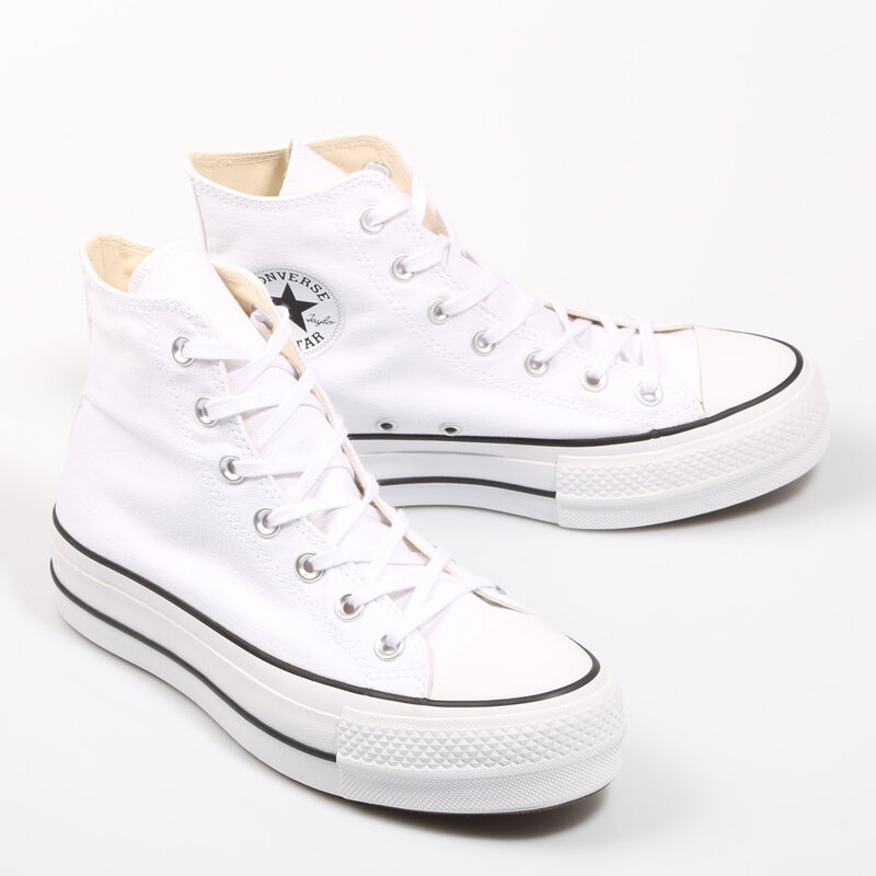 حذاء رياضي أبيض عالي المستوى بتصميم مفتوح من Converse Chuck Taylor حذاء نسائي عصري غير رسمي موديل 69224