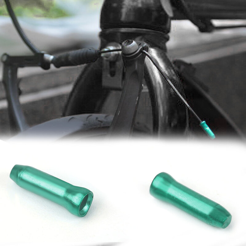 Puntas internas de aluminio para cable de freno de palanca de bicicleta MTB, piezas de engarces para cambio de marchas, tapas de extremos, 50 unids/lote