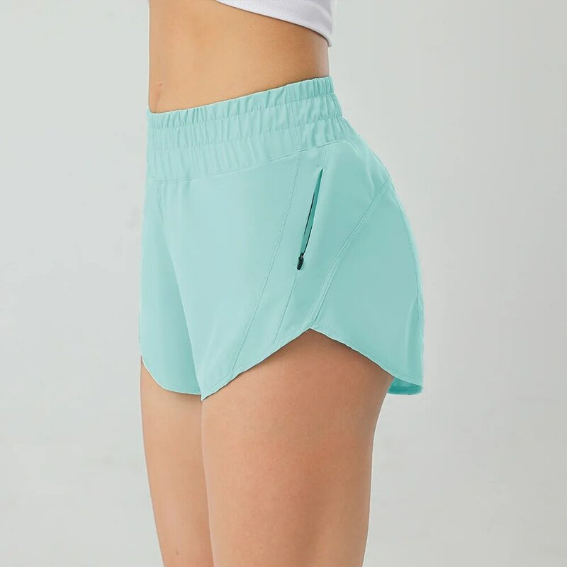 Nowy luźny oddychający szybkoschnący lu-u Drawcord spodenki sportowe damski spodnie sportowe do jogi lato Multicolor 2.5 inche
