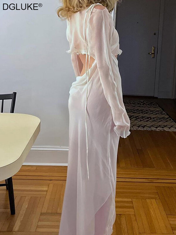 2022 verão duas peças conjunto de saia feminina bandagem envoltório sem costas sexy clube festival roupas empilhadas 2 peça mini vestido conjunto