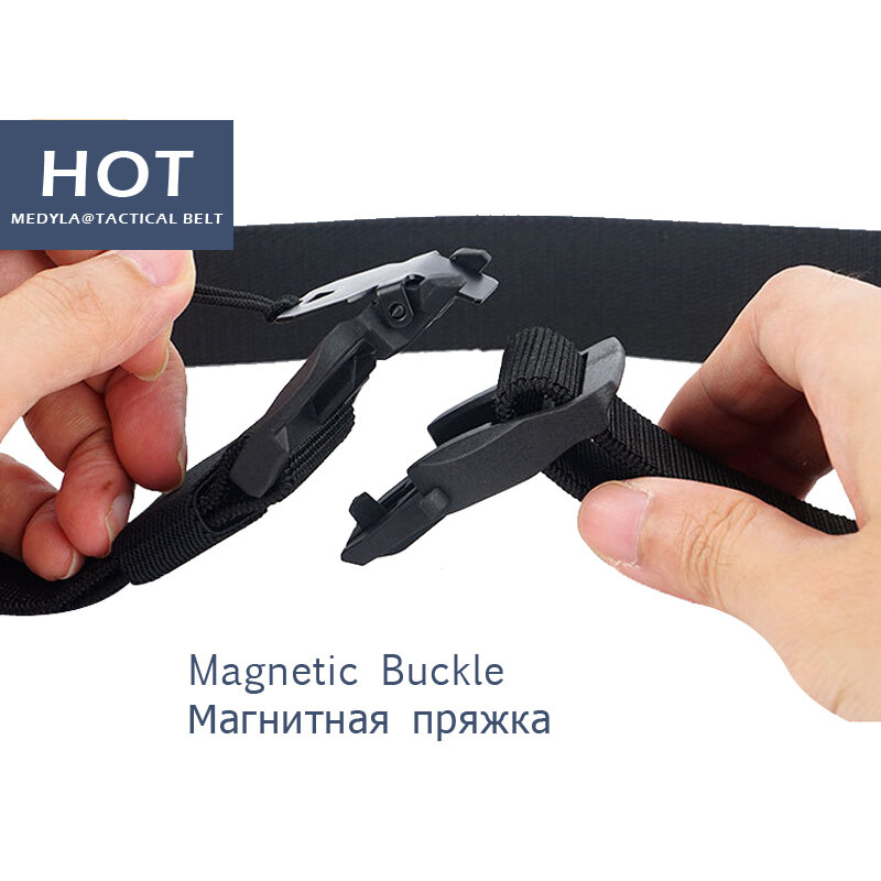 MEDYLA อย่างเป็นทางการของแท้เข็มขัดยุทธวิธี Quick Release Magnetic Buckle เข็มขัดทหาร Soft ไนลอนกีฬาอุปกรณ์เสริม MN057
