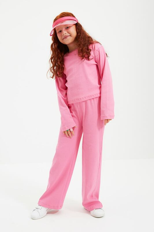 Trendyol Ribbed Female Child Knitted Bottom-Top Suit TKDAW22AU0152