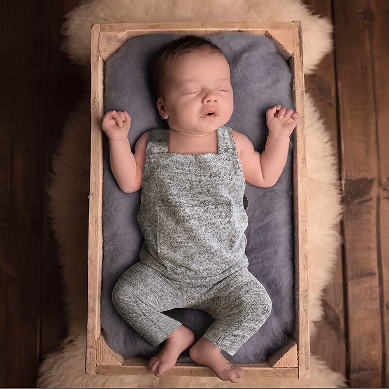 Properti Fotografi Bayi 0-2 Bulan Baju Anak Perempuan Laki-laki Baju Monyet Bodysuit Baju Fotografi Bayi Baru Lahir