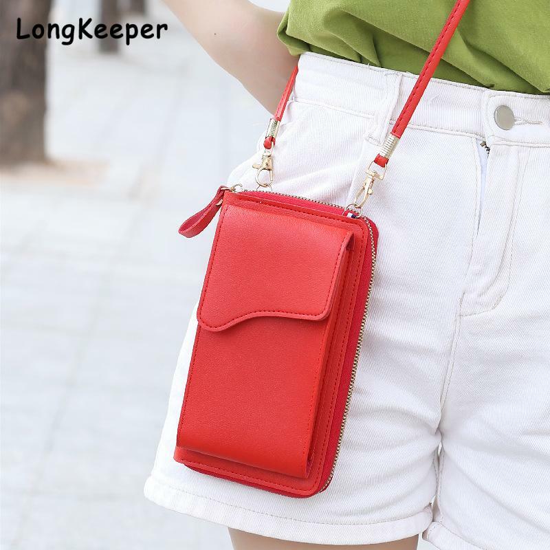 Women Wallet Shoulder Mini Leather Bags Straps Mobile Phone Big Card Holders Wallet Handbag Money Pockets High Quality Small Bag