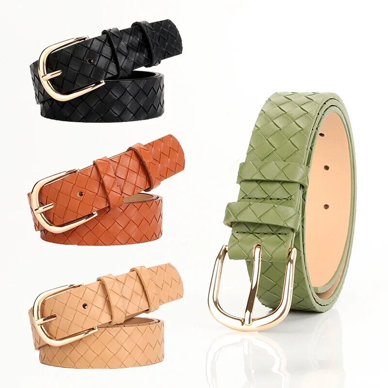 Women's Alloy Buckle Belt Fashion Trend Versatile Belt Color Personalized Fashion Matching Belt  Women Waist Belt