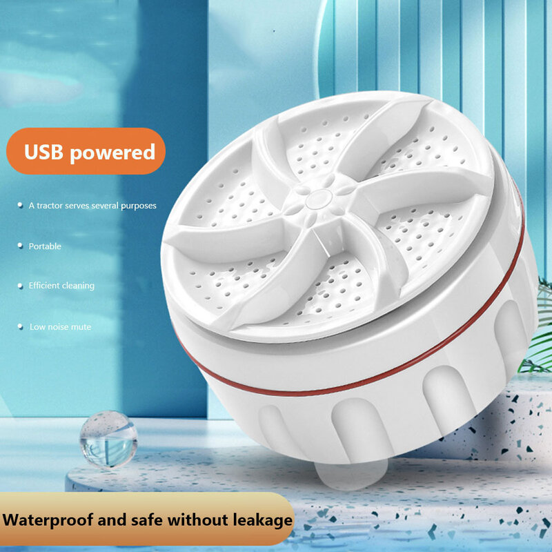 Draagbare Mini Wasmachine Usb Opladen Ultrasone Turbo Wasmachine Machine Voor Sokken Ondergoed Wassen Gerechten Voor Home Reizen