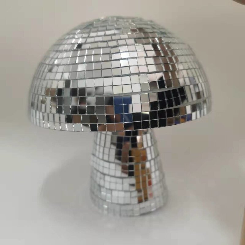 Remendo de vidro disco bola cogumelo figura espelho de cristal reflexivo bola casa jardim ao ar livre ornamento quarto festa de casamento decoração