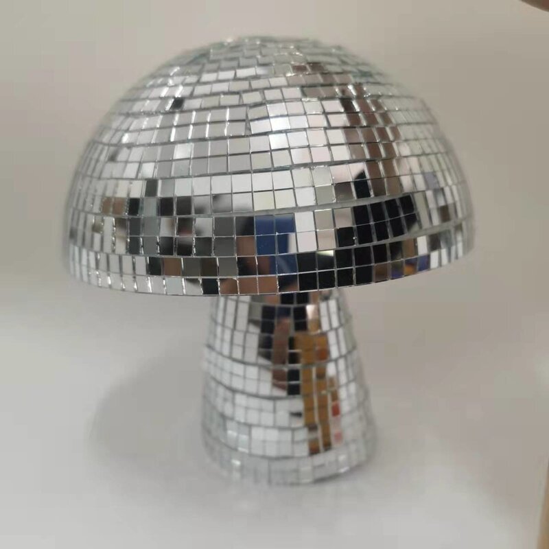 Patch de verre boule Disco en forme de champignon, boule réfléchissante en cristal, décoration de jardin extérieur, de maison, de salle, de fête de mariage