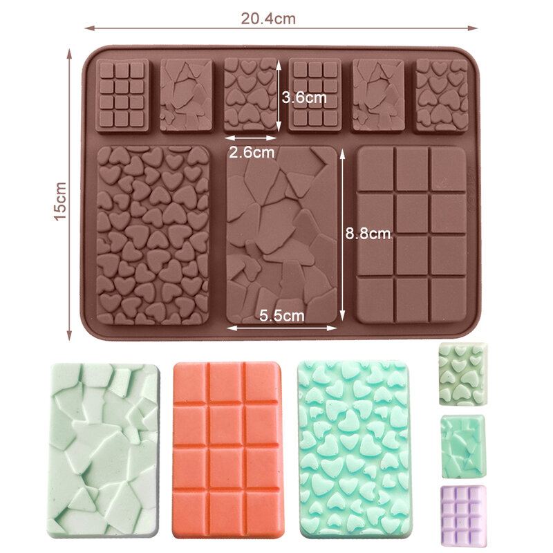 Stampo per cioccolato in Silicone 9 cavità Jelly Block Bar stampo epossidico torta fondente che decora vassoio per il ghiaccio strumento per caramelle gadget da cucina