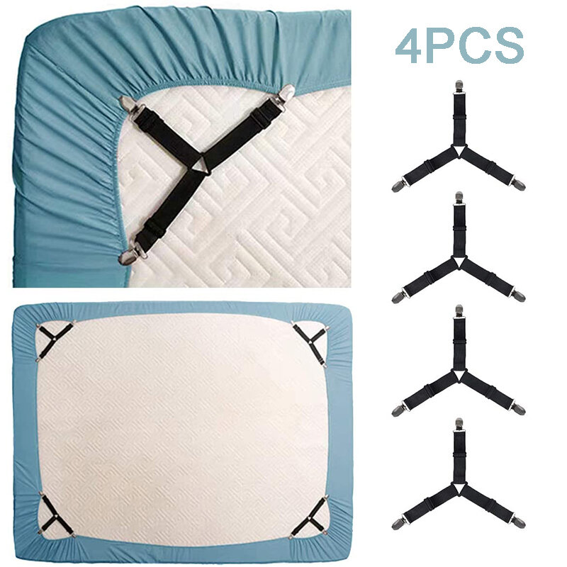4 PCS/Set Elastis Bed Sheet Grippers Sabuk Pengikat Sprei Klip Penutup Kasur Selimut Pemegang Sofa Fiksasi Mengatur Gadget