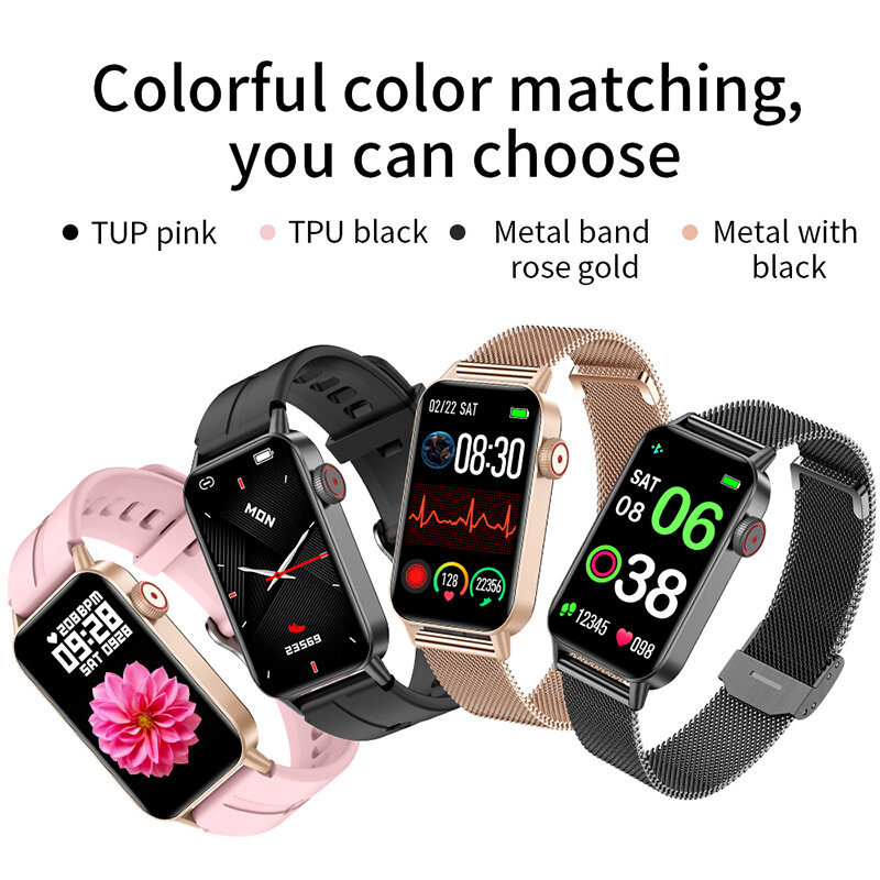 Dla Huawei Xiaomi telefon IP68 wodoodporny inteligentny zegarek kobiety piękna bransoletka Monitor pracy serca Monitor snu Smartwatch Ladies