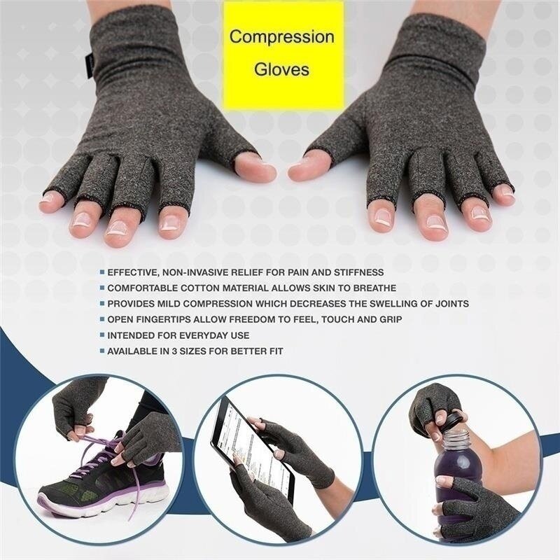 1 Mùa Đông Nén Viêm Khớp Găng Tay Phục Hồi Chức Năng Fingerless Gloves Chống Viêm Khớp Trị Liệu Găng Tay Hỗ Trợ Cổ Tay Vòng Đeo Tay