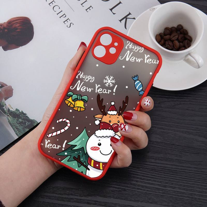 Christmas New Year Phone Case for iPhone 14 11 12 13 Pro Max Mini 7 8 Plus SE X XS Max XR Bumper Cover Fundas for iPhone 11 Case
