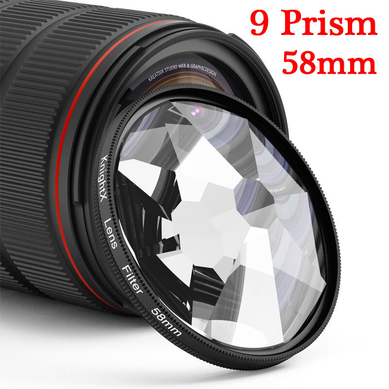 Filtro de prisma de cámara, caleidoscopio dividido de 52mm, 55mm, 58mm, 67mm, 72mm, 77mm, accesorios de fotografía, mcuv, ND, CPL, Star Glass, teléfono móvil